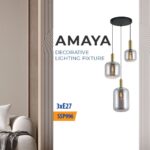 Vivalux VIV005316 Полилей AMAYA SSP996-3H 3хE27 метал+опушено стъкло