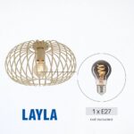 Vivalux VIV005285 Плафон LAYLA CL965 1xE27 метал+PVC бежово