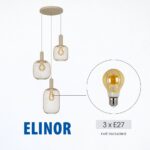 Vivalux VIV005271 Полилей ELINOR SSP951-R3H 3хЕ27 метал+PVC мрежа бежов