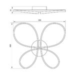 Vivalux VIV005329 LED плафон BUTTERFLY-C LED 37W черен CCT-switch 3000-4000-6000K