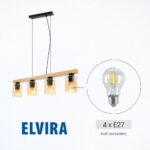 Vivalux VIV005310 Полилей ELVIRA SSP990-4H 4хE27 метал+стъкло