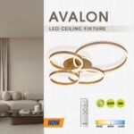 Vivalux VIV005326 LED плафон AVALON LED 80W злато CCT 3000-4000-6400K