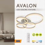 Vivalux VIV005325 LED плафон AVALON LED 80W никел CCT 3000-4000-6400K