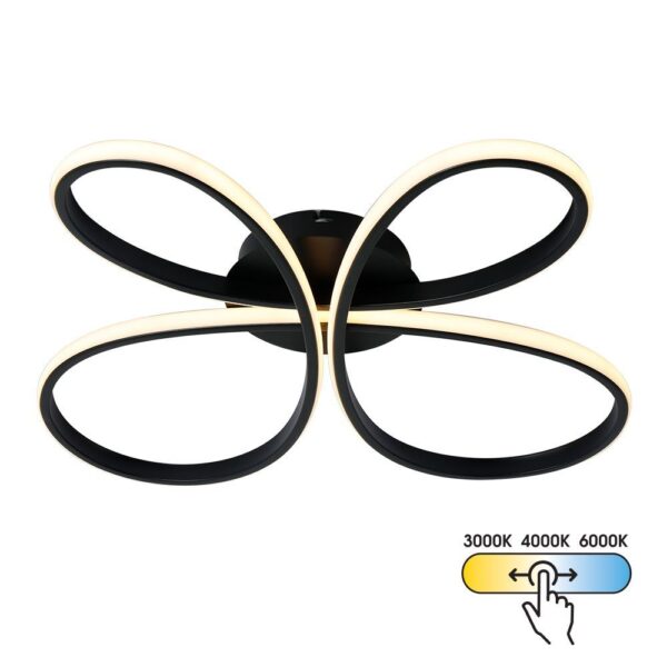 Vivalux VIV005329 LED плафон BUTTERFLY-C LED 37W черен CCT-switch 3000-4000-6000K