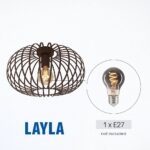 Vivalux VIV005283 Плафон LAYLA CL963 1xE27 метал+PVC кафявo