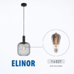 Vivalux VIV005274 Полилей ELINOR SSP954-1H 1xE27 метал+PVC мрежа черен