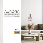 Vivalux VIV005301 Полилей AURORA SSP981-1H 1хE27 метал+стъкло черен