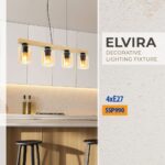 Vivalux VIV005310 Полилей ELVIRA SSP990-4H 4хE27 метал+стъкло