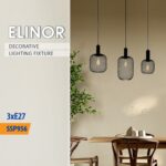 Vivalux VIV005276 Полилей ELINOR SSP956-L3H 3xE27 метал+PVC мрежа черен
