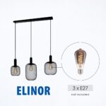 Vivalux VIV005276 Полилей ELINOR SSP956-L3H 3xE27 метал+PVC мрежа черен