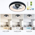 Vivalux VIV005337 LED плафон с вентилатор KAI LED 30W черен CCT 3000K-6400K