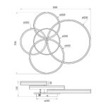 Vivalux VIV005324 LED плафон AVALON LED 80W черен CCT 3000-4000-6400K