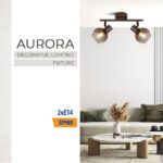 Vivalux VIV005308 Спот AURORA SP988-2L 2xE14 метал+стъкло кафе