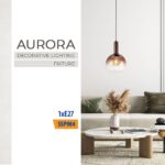 Vivalux VIV005304 Полилей AURORA SSP984-1H 1хE27 метал+стъкло кафе