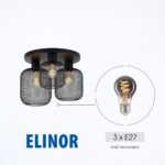 Vivalux VIV005277 Плафон ELINOR CL957-3R 3xE27 метал+PVC мрежа черен
