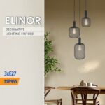 Vivalux VIV005275 Полилей ELINOR SSP955-R3H 3xE27 метал+PVC мрежа черен