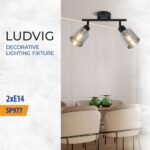 Vivalux VIV005297 Спот LUDVIG SP977-2L 2xE14 метал+стъкло черен