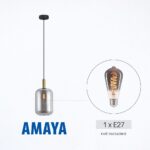 Vivalux VIV005315 Полилей AMAYA SSP995-1H 1хE27 метал+опушено стъкло