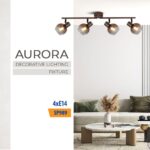 Vivalux VIV005309 Спот AURORA SP989-4L 4xE14 метал+стъкло кафе