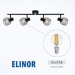 Vivalux VIV005280 Спот ELINOR SP960-4L 4xE14 метал+PVC мрежа черен