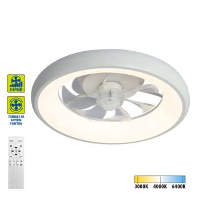 Vivalux VIV005338 LED плафон с вентилатор KAI LED 30W бял CCT 3000K-6400K