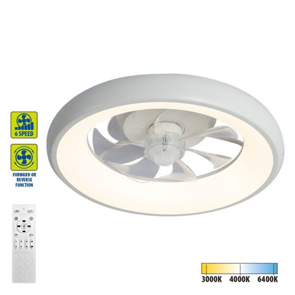 Vivalux VIV005338 LED плафон с вентилатор KAI LED 30W бял CCT 3000K-6400K