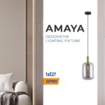 Vivalux VIV005315 Полилей AMAYA SSP995-1H 1хE27 метал+опушено стъкло