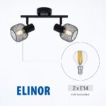 Vivalux VIV005279 Спот ELINOR SP959-2L 2xE14 метал+PVC мрежа черен