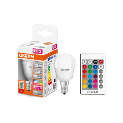 OSRAM 2024004133 кутия led лампи clp25 rgb rem 4.2w/827 230v fr e14