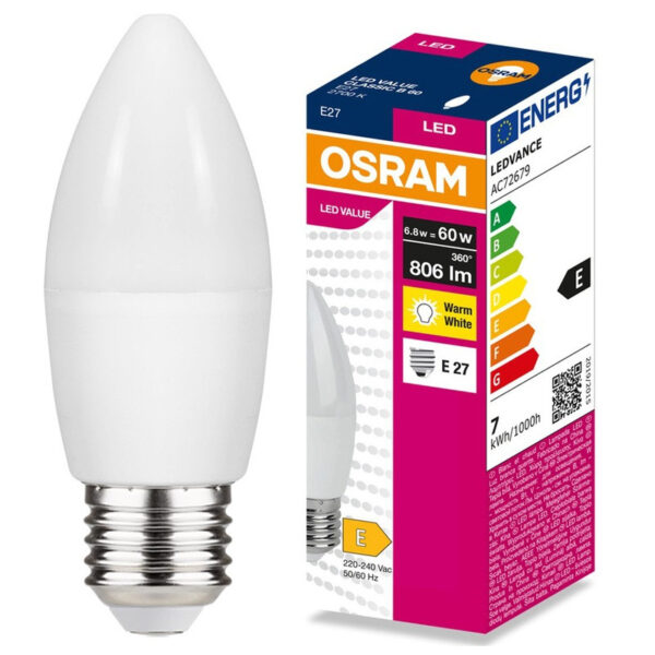 Ledvance 20240075533 led лампа value clb60 806lm/827 e27