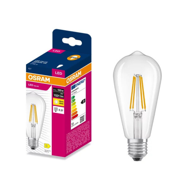 Ledvance 2024007051 led лампа value filament edison 1521lm/827 e27