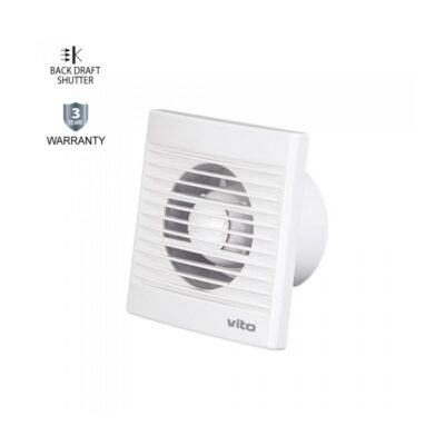 Vito 8005205 ВЕНТИЛАТОР ЗА БАНЯ VENTI A100 Φ100 ММ 12W С ВЪЗВРАТНА КЛАПА БЯЛ
