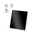 Vito 8005265 ВЕНТИЛАТОР ЗА БАНЯ VENTI GL120 Φ120 ММ 15W СТЪКЛЕН ПАНЕЛ ЛАГЕР И КЛАПА ЧЕРЕН