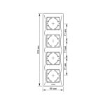 VIDEX 020402505 четворна вертикална рамка vf-bnfr4v-bg binera videx - графит