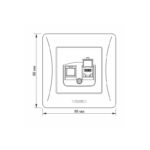 VIDEX 02040106 компютърна розетка vf-bnsk1pc6-bg cat6 binera videx - графит