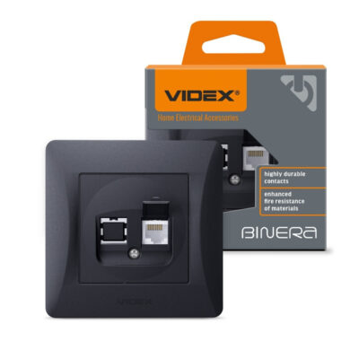 VIDEX 02040106 компютърна розетка vf-bnsk1pc6-bg cat6 binera videx - графит