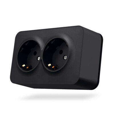 VIDEX 02040300 двоен контакт шуко за открит монтаж vf-bns22g-bg 16а videx - графит
