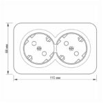 VIDEX 02040301 двоен контакт шуко за открит монтаж vf-bns22g-w binera videx - бял