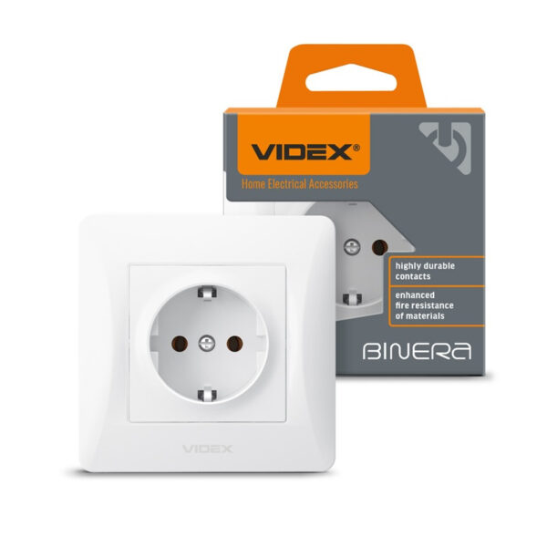 VIDEX 02040101 контакт шуко vf-bnsk1g-w 16а binera videx - бял