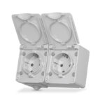 VIDEX 02040403 външен двоен контакт шуко ip65 vf-bnw22g-g binera videx