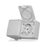 VIDEX 02040404 външен ключ с контакт шуко ip65 vf-bnw3-g videx - сив