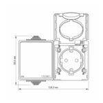 VIDEX 02040404 външен ключ с контакт шуко ip65 vf-bnw3-g videx - сив