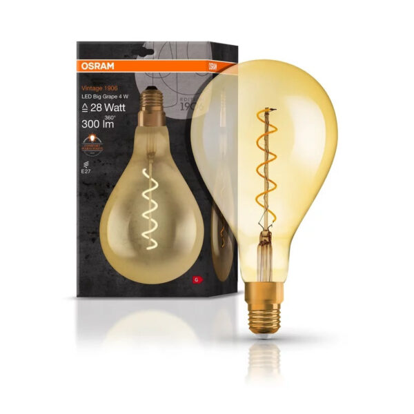 Ledvance 20240143 led лампа vintage 1906 led cl a160 gold28 4w/820 e27