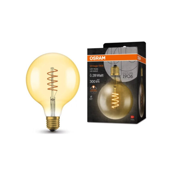 Ledvance 202401352 led лампа vintage 1906 led cl globe125 spiral gold 36/4w/820
