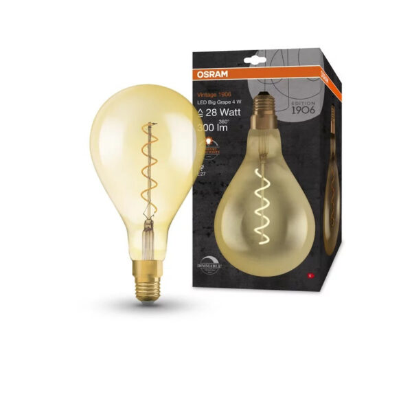 Ledvance 202401502 led лампа vintage 1906 led dim cl a160 gold28 4w/820 e27