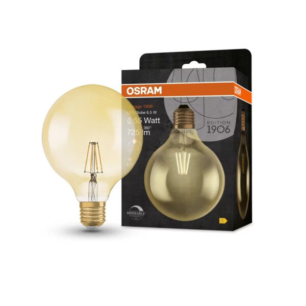Ledvance 20240153 led лампа vintage 1906 led dim cl globe125 gold55 6.5w/824