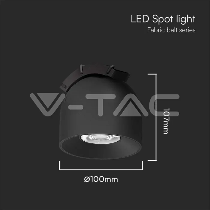 V-TAC VT-23104 12W LED Магнитен Осветител Въже 38`D 3000K Пясъчно Черно Тяло 3 Години Гаранция