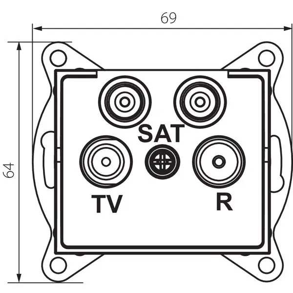 Kanlux 25282 Контакт за TV и 2 х SAT краен LOGI