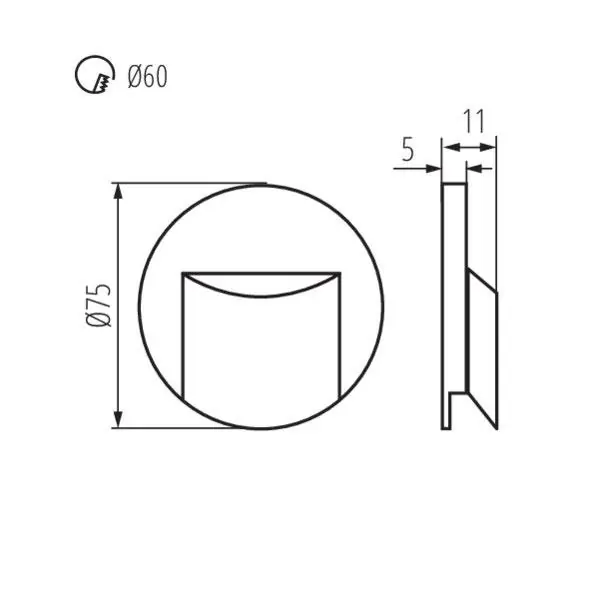 Kanlux 33322 Стълбищно ЛЕД осветително тяло ERINUS LED 12V 0.8W 3000K IP20