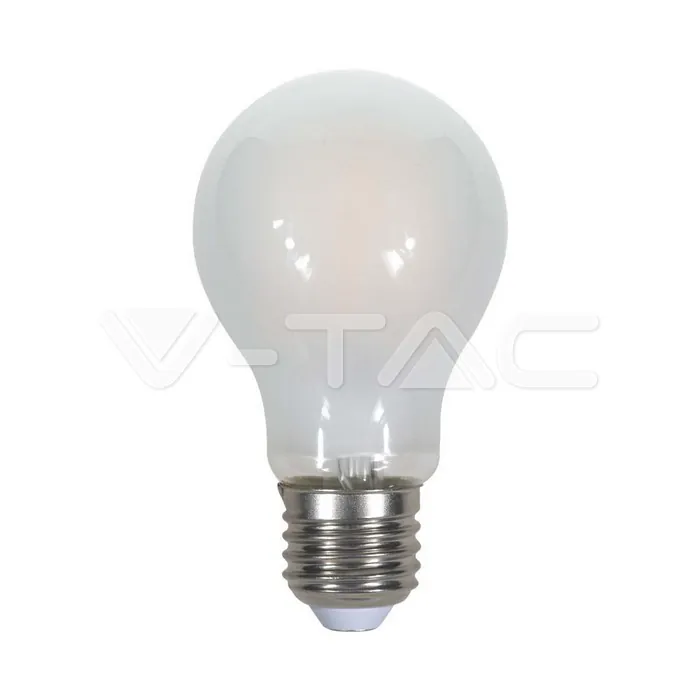 V-TAC VT-4483 LED Крушка 8W Филамент E27 A60 Матирано Покритие Топло Бяла Светлина